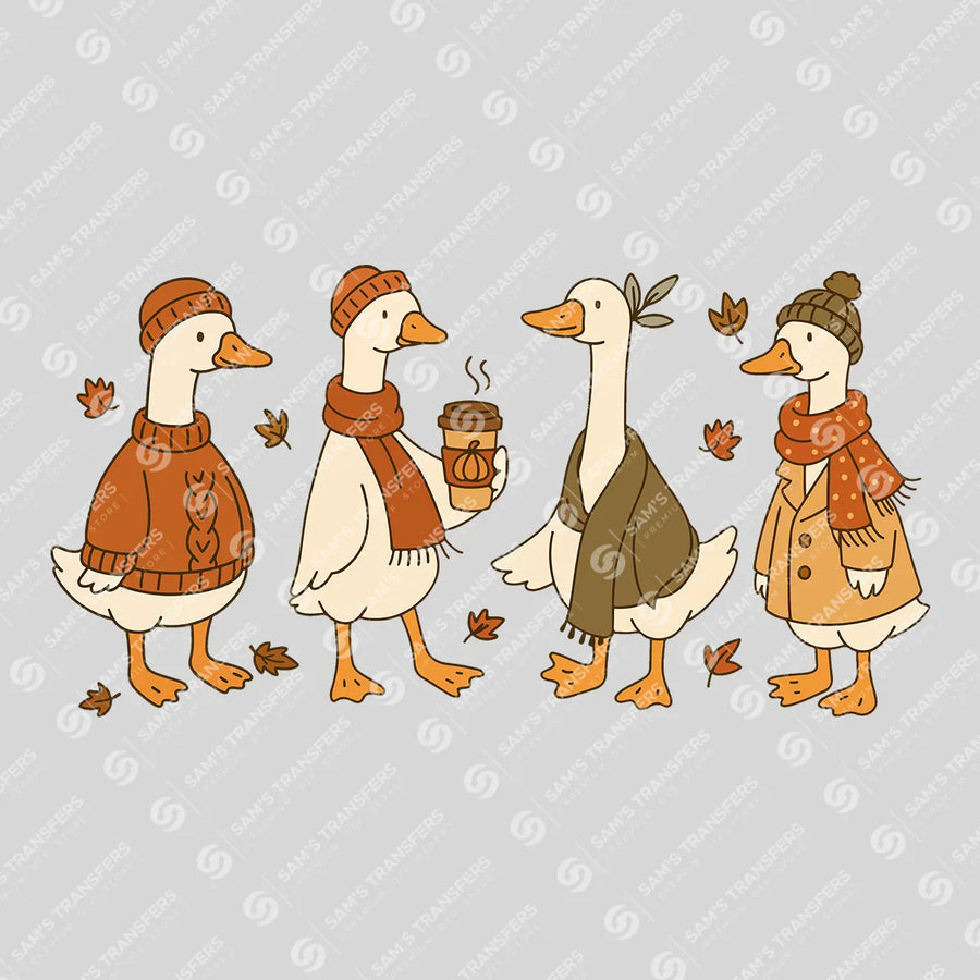 Fall Friends Ducks – Cozy Autumn DTF Transfer