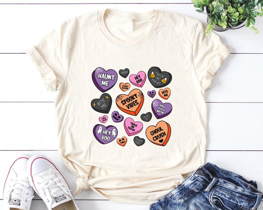 Halloween Candy Hearts DTF Transfer - Sam's DTF Transfers