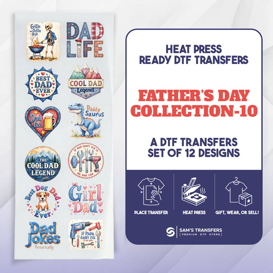 Fathers Day DTF Transfer Bundle | Best Seller Adult-size T-shirt Designs | Bundle-Collection-10