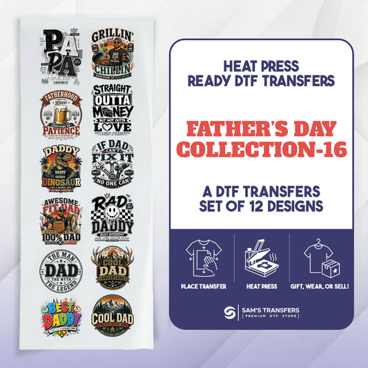 Father"s Day DTF Transfer Bundle | Best Seller Adult-size T-shirt Designs | Bundle-Collection-16