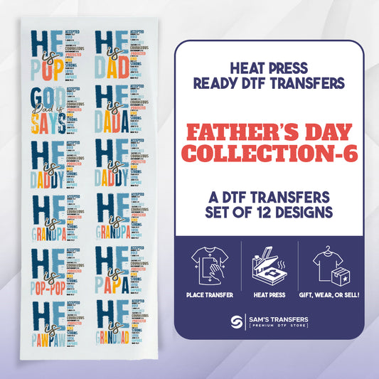 Fathers Day DTF Transfer Bundle | Best Seller Adult-size T-shirt Designs | He is Bundle-1