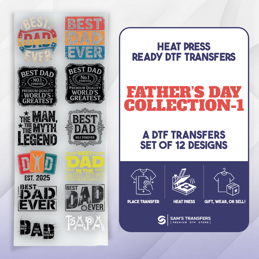 Fathers Day DTF Transfer Bundle | Best Seller Adult-size T-shirt Designs | Artboard_Best_Dad