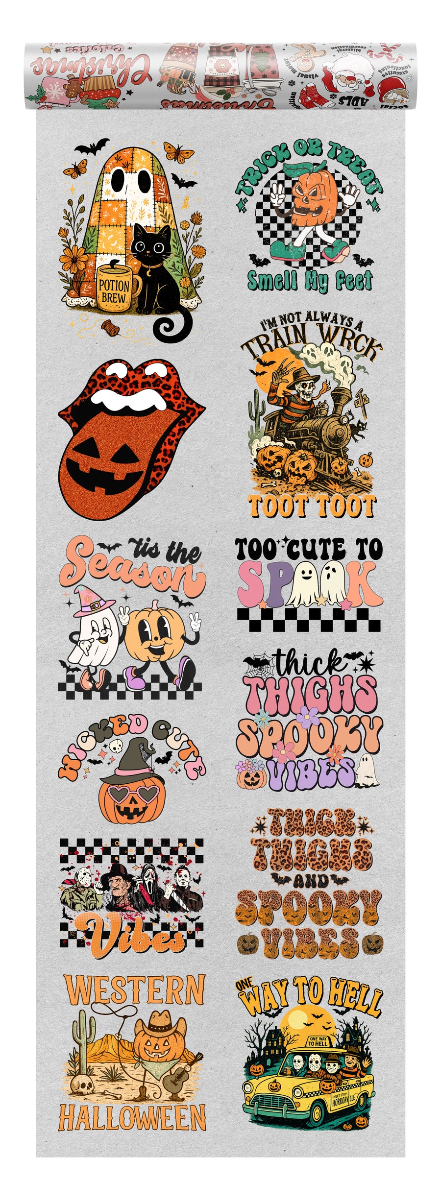Halloween DTF Transfer Bundle – Retro Spooky & Vintage Vibes Designs