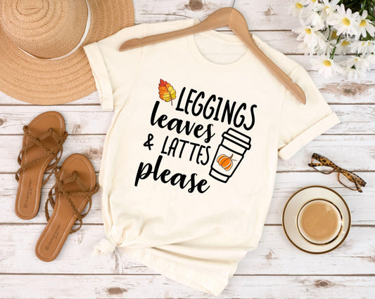 Leggings, Leaves & Lattes Please - Halloween DTF Transfer - Sam's DTF Transfers