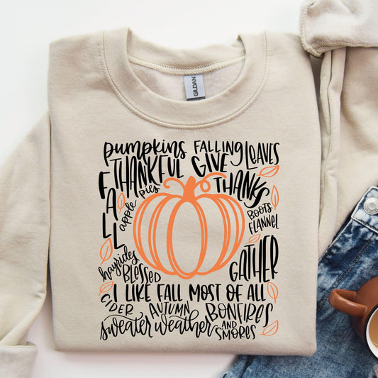 Pumpkins & Fall Vibes - Cozy Edition Halloween DTF Transfer - Sam's DTF Transfers