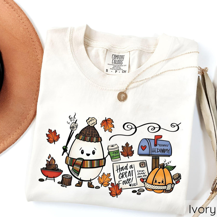 Autumn Comforts - Whimsical Halloween DTF Transfer in Ivory