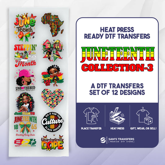 Juneteenth Day DTF Transfer Bundle | Best Seller Adult-size T-shirt Designs | Juneteenth-Day-Ready-DTF-Bundle-3