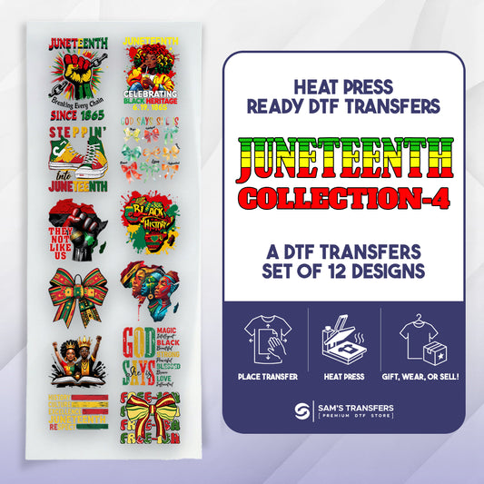Juneteenth Day DTF Transfer Bundle | Best Seller Adult-size T-shirt Designs | Juneteenth-Day-Ready-DTF-Bundle-4