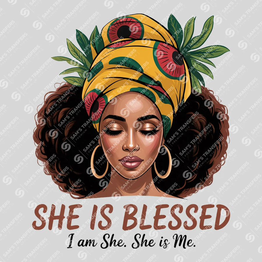 Black History DTF Transfer - She is Blessed