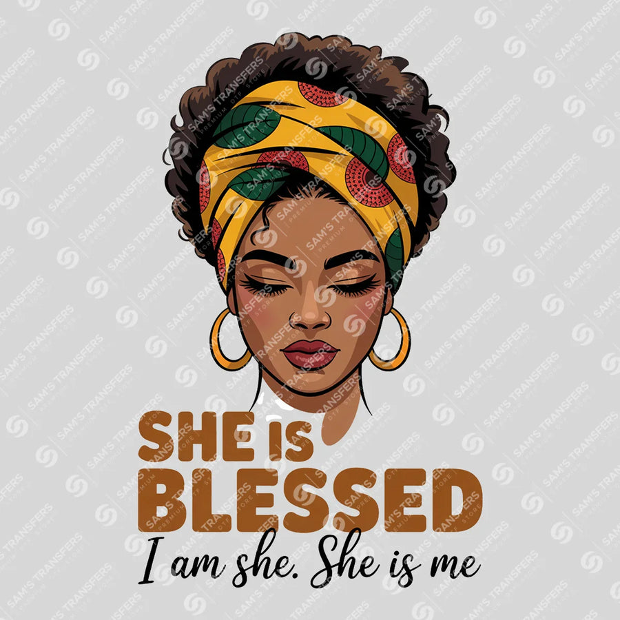 Black History DTF Transfer - She is Blessed