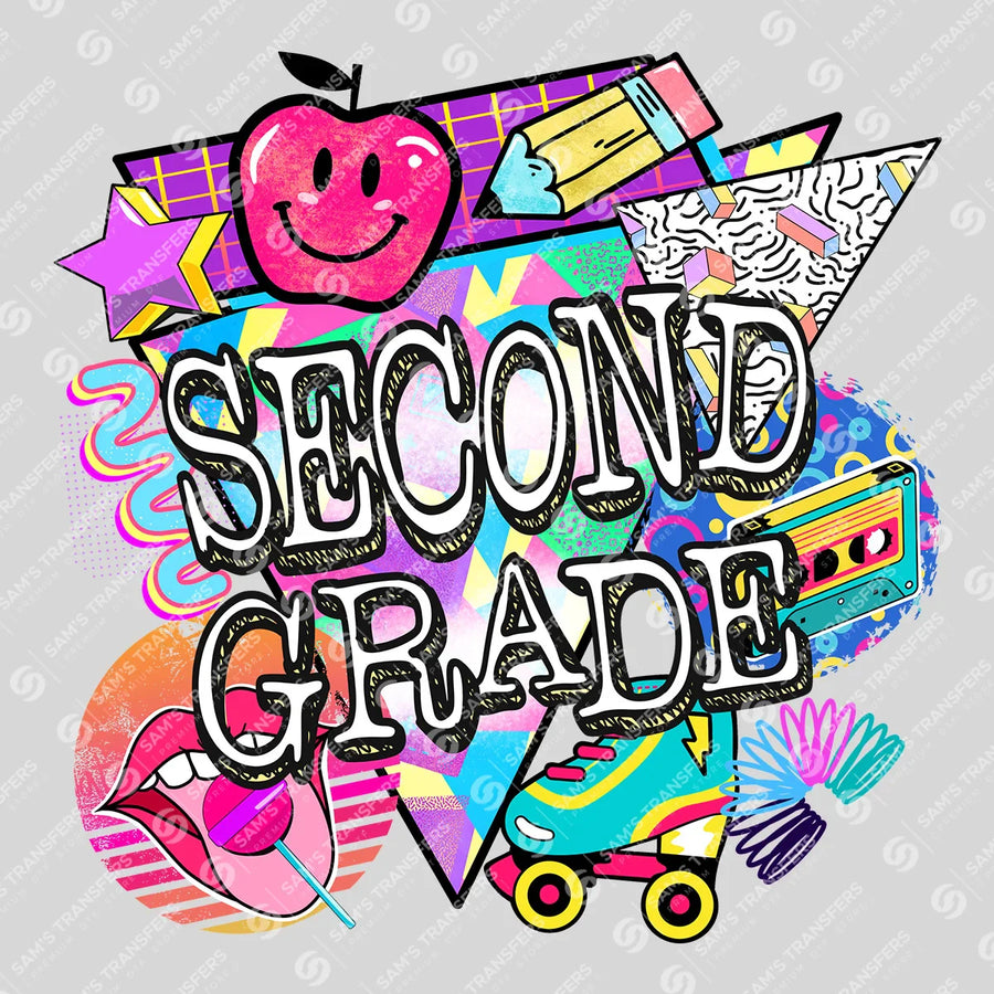Second Grade Retro Ready-to-Press DTF Transfer | SAT00041