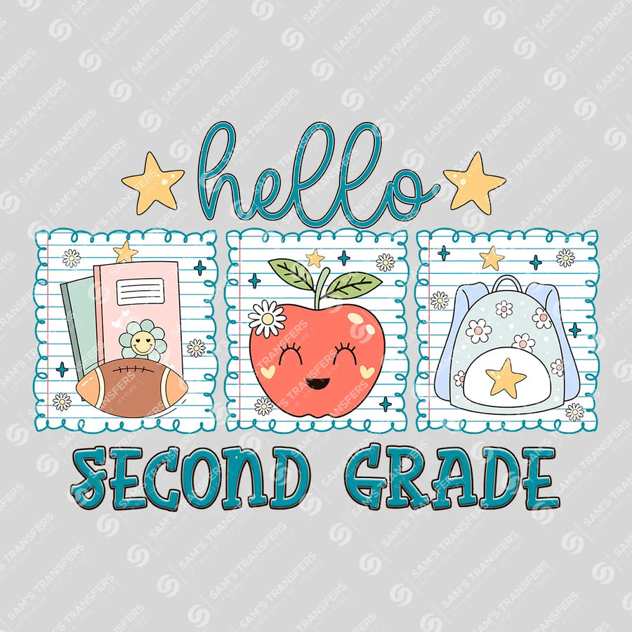 Hello Second Grade Ready-to-Press DTF Transfer | SAT00051