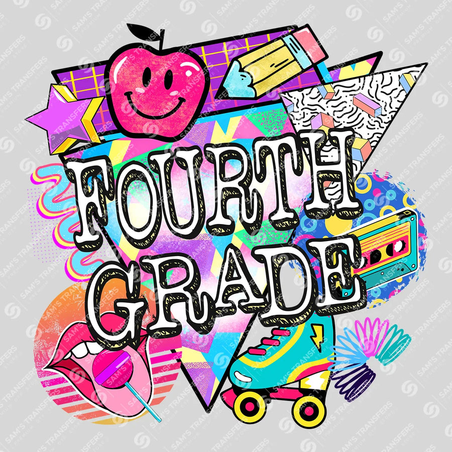 Fourth Grade Retro Ready-to-Press DTF Transfer | SAT00058