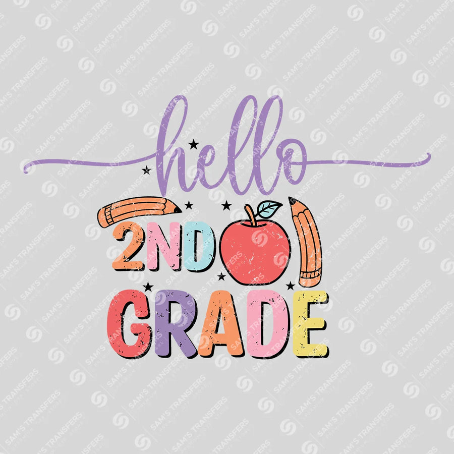 Hello Second Grade Ready-to-Press DTF Transfer | SAT00084