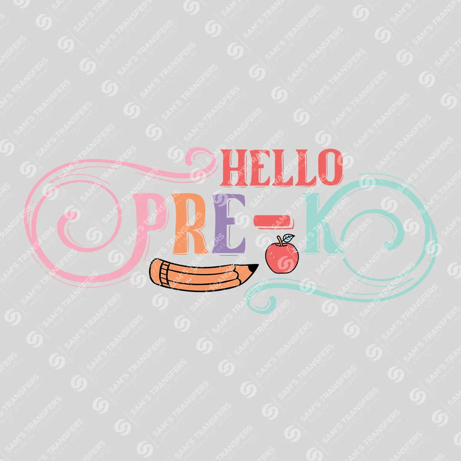 Hello Pre-K Ready-to-Press DTF Transfer | SAT00087