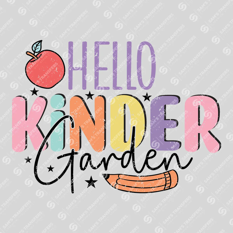Hello Kindergarten Ready-to-Press DTF Transfer | SAT00095