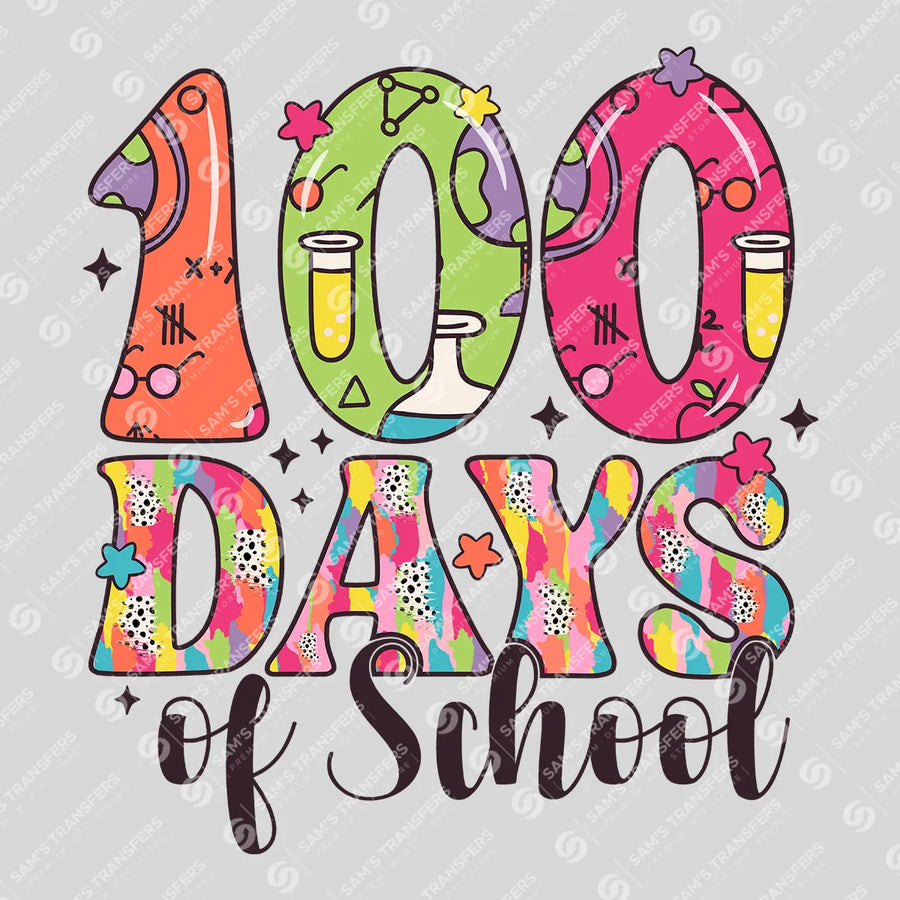100 Days of School Ready-to-Press DTF Transfer | SAT00097