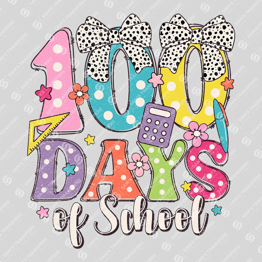 100 Days of School Ready-to-Press DTF Transfer | SAT00105