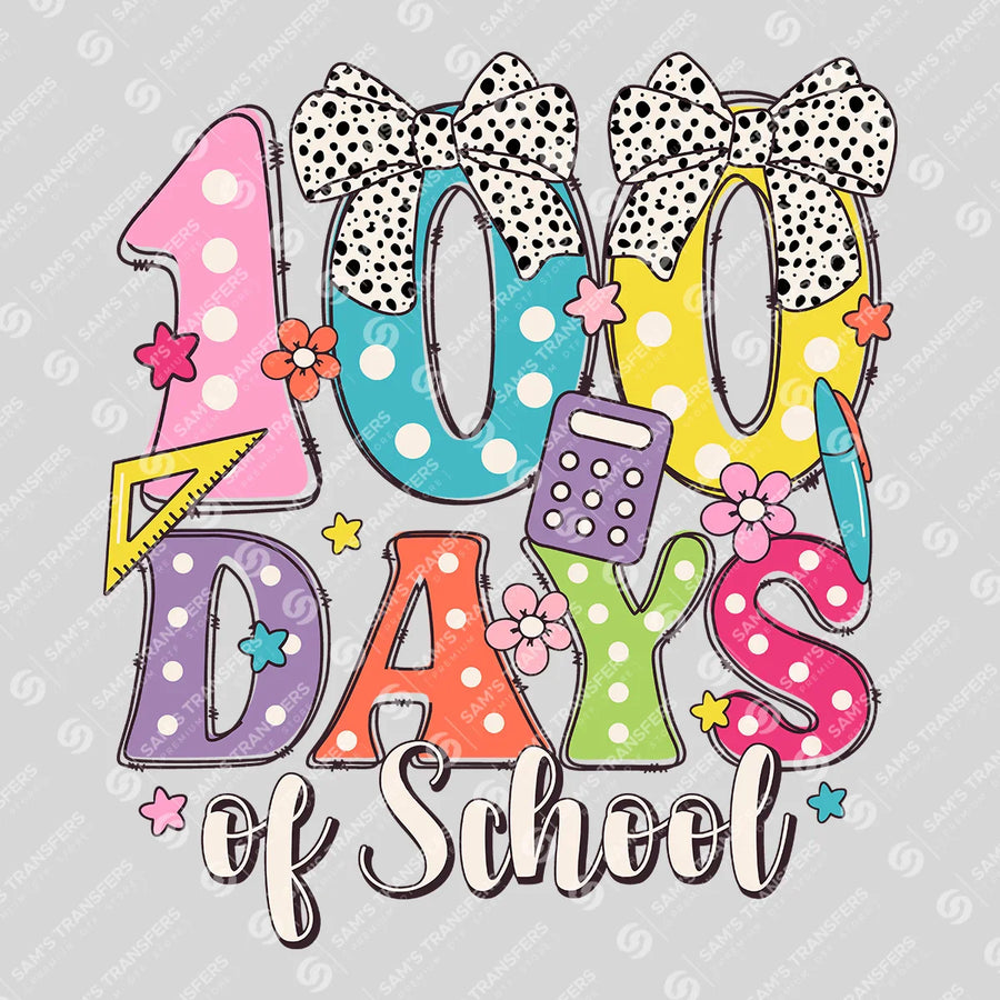 100 Days of School Ready-to-Press DTF Transfer | SAT00106
