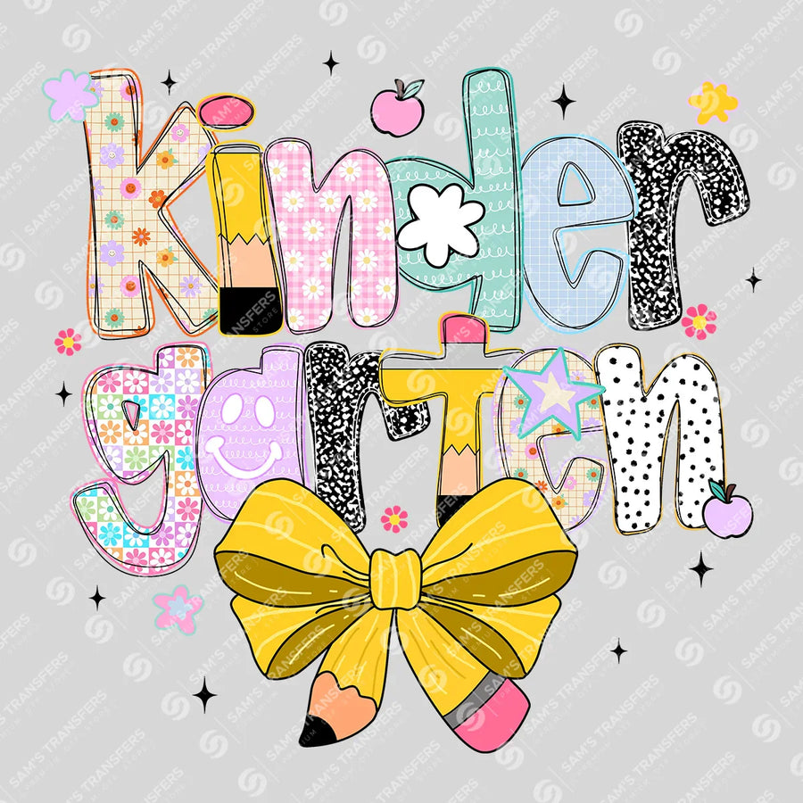 Kindergarten Bow Ready-to-Press DTF Transfer | SAT00107