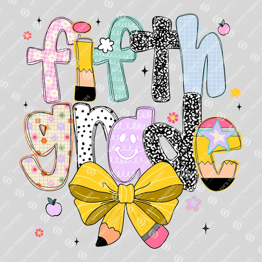 Fifth Grade Bow Ready-to-Press DTF Transfer | SAT00109