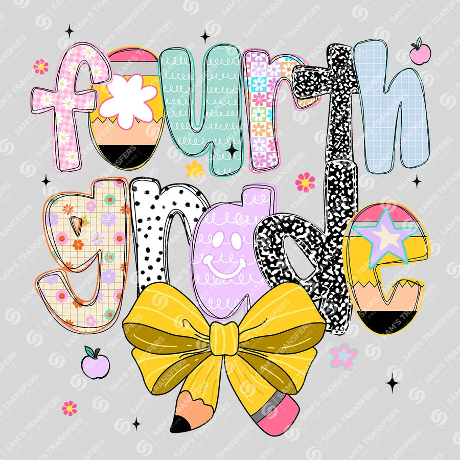 Fourth Grade Bow Ready-to-Press DTF Transfer | SAT00111