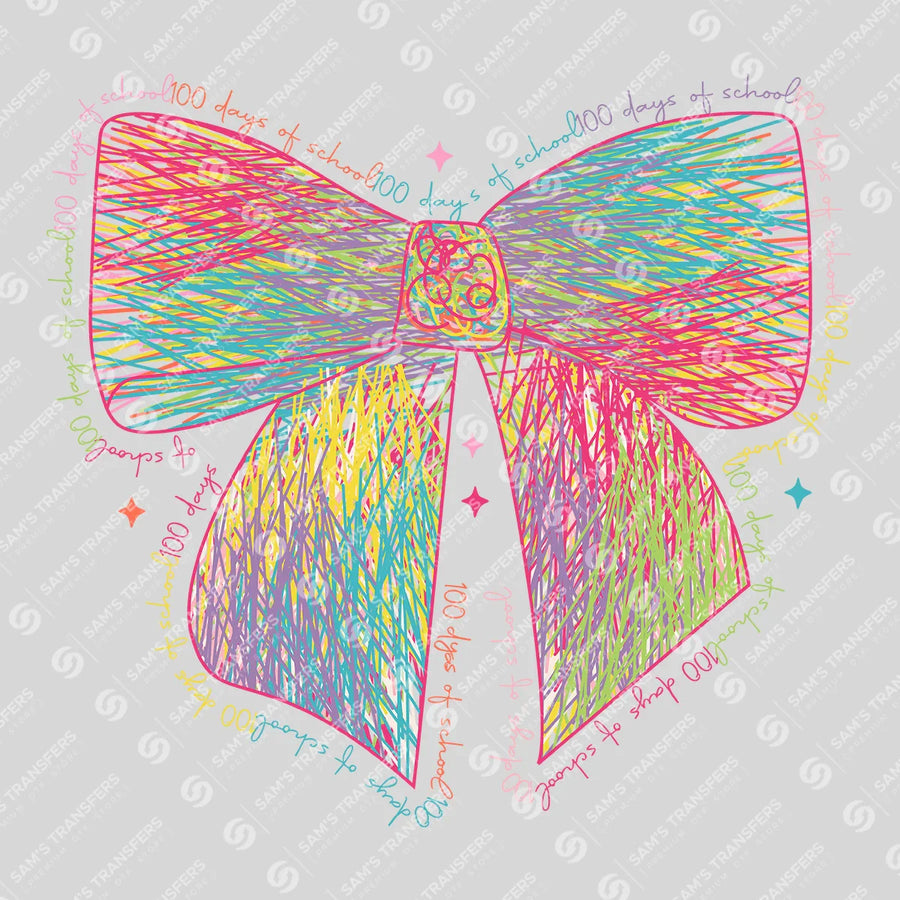 100 Days of School Bow Ready-to-Press DTF Transfer | SAT00114