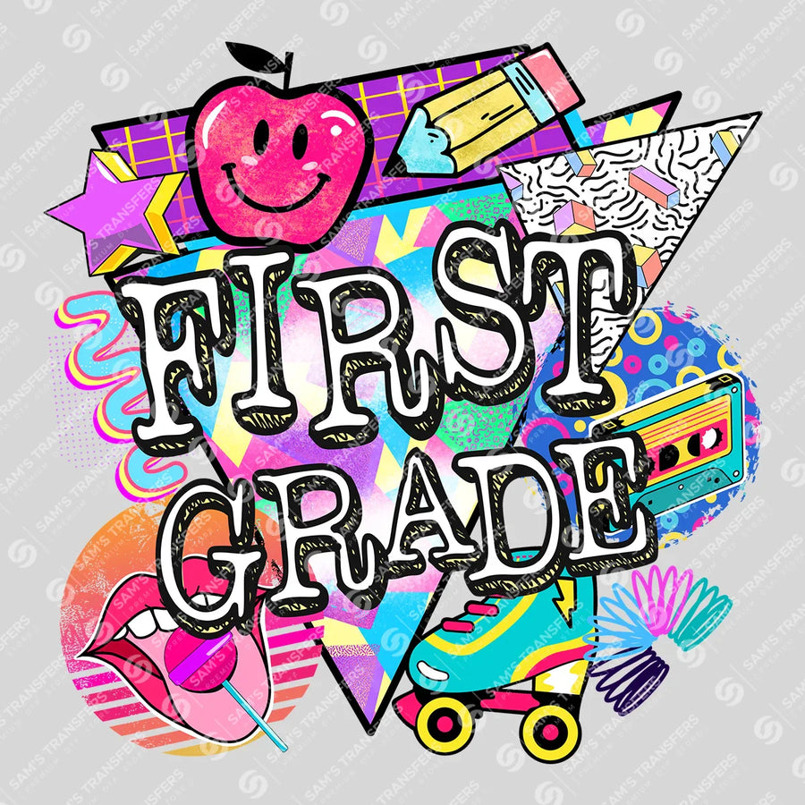 First Grade Retro Ready-to-Press DTF Transfer | SAT00129