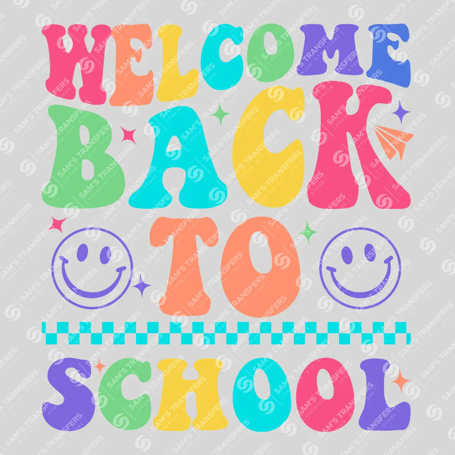 Welcome Back to School Groovy Ready-to-Press DTF Transfer | SAT00156
