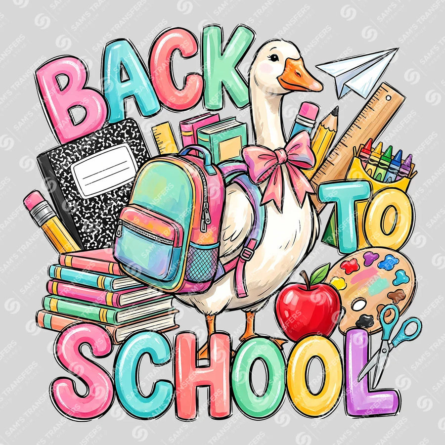 Back to School Goose Ready-to-Press DTF Transfer | SAT00174