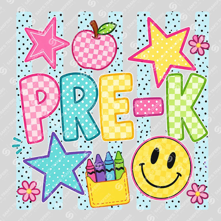 Pre-K Dots Ready-to-Press DTF Transfer | SAT00188