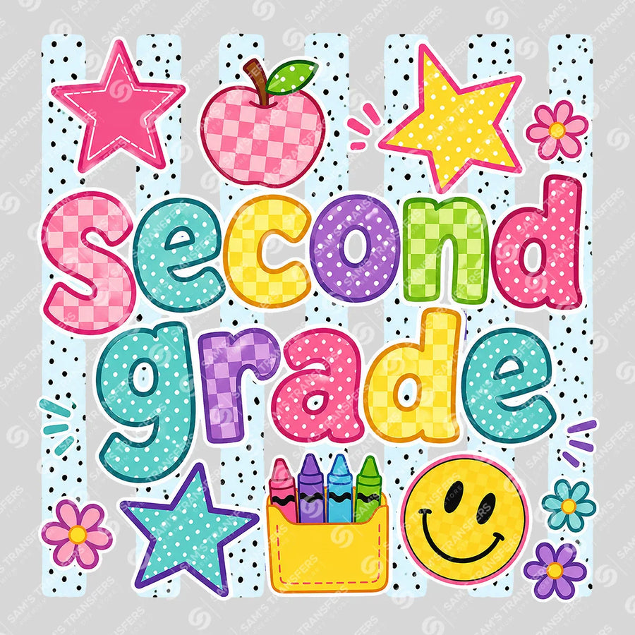Second Grade Dots Ready-to-Press DTF Transfer | SAT00191