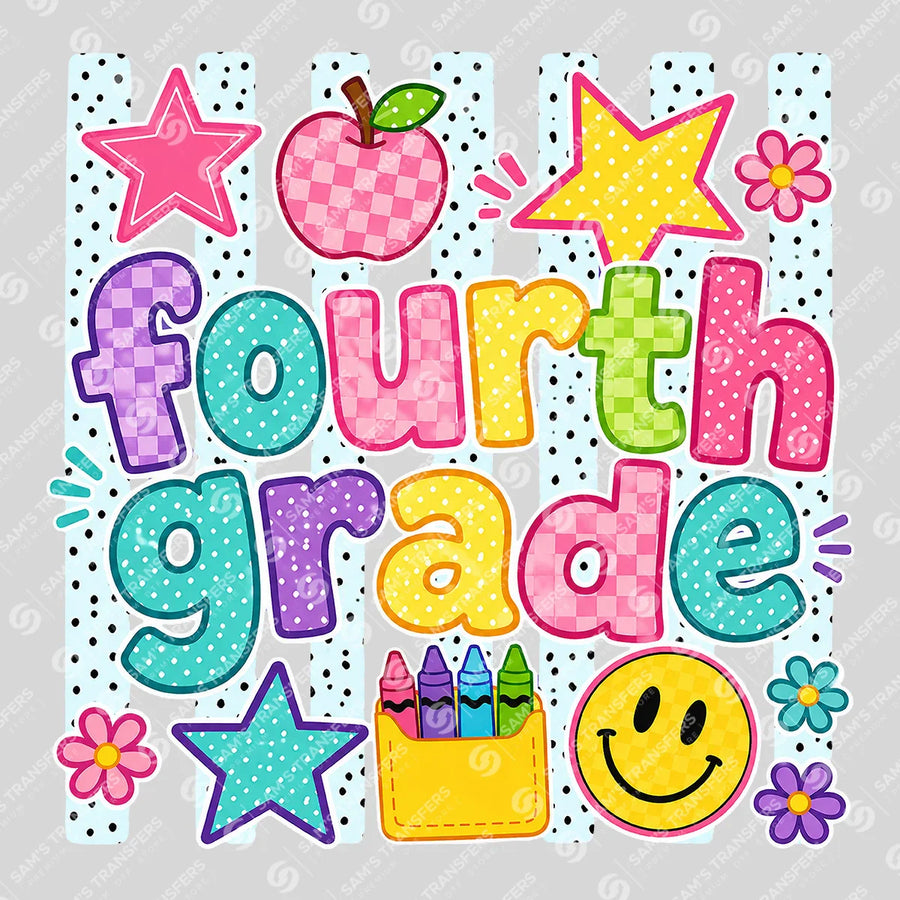 Fourth Grade Dots Ready-to-Press DTF Transfer | SAT00193