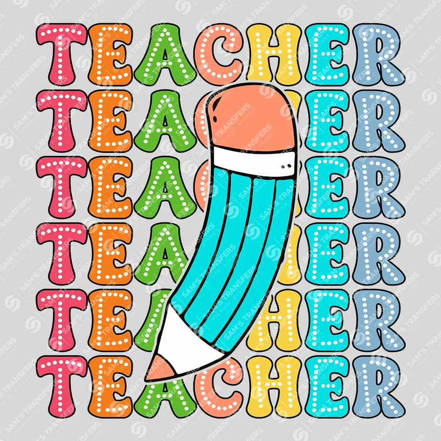 Teacher Pencil Ready-to-Press DTF Transfer | SAT00202