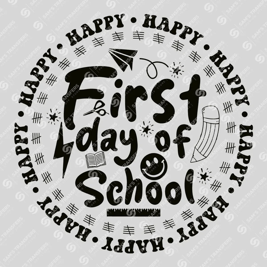 Happy First Day of School Tally Ready-to-Press DTF Transfer | SAT00233