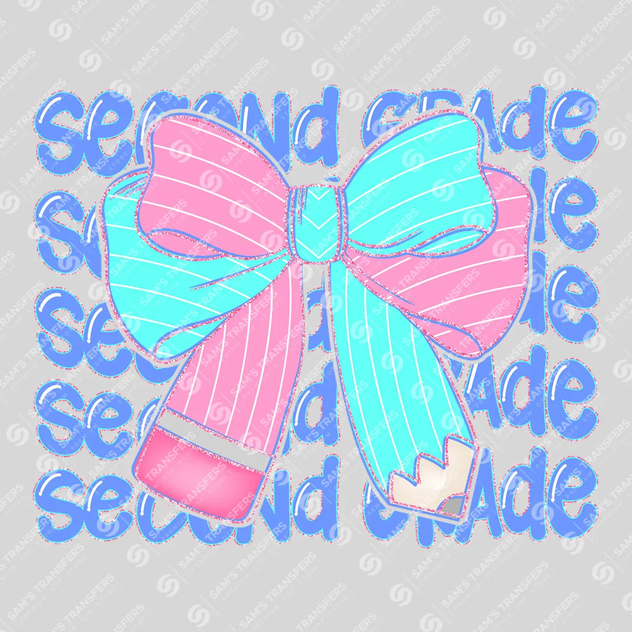 Second Grade Bow Ready-to-Press DTF Transfer | SAT00249