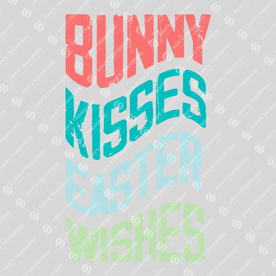 Bunny Kisses Easter Wishes Ready-to-Press DTF Transfer | SAT00289