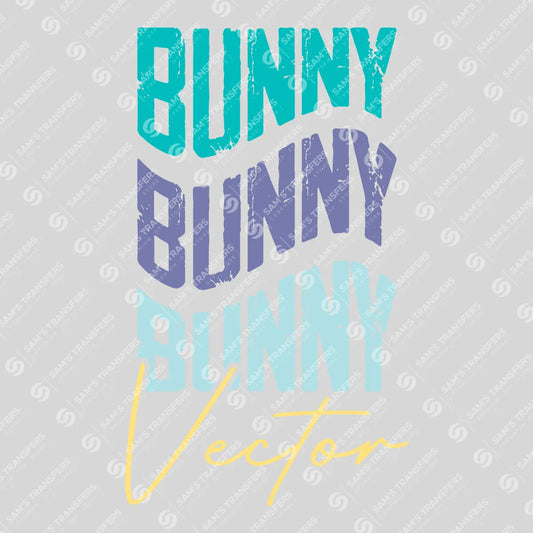 Apparel featuring a Bunny Stacked-themed DTF transfer.