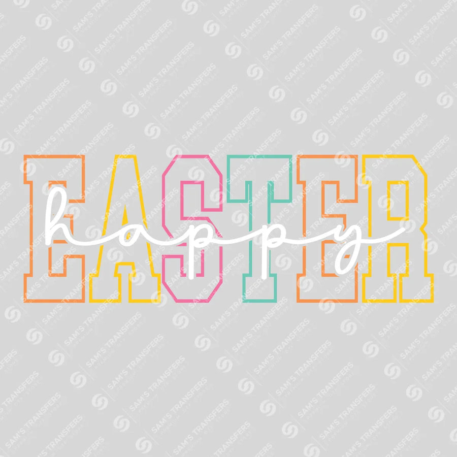 Happy Easter Varsity Ready-to-Press DTF Transfer | SAT00335