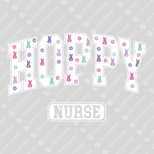 Apparel featuring a Hoppy Nurse Floral-themed DTF transfer.