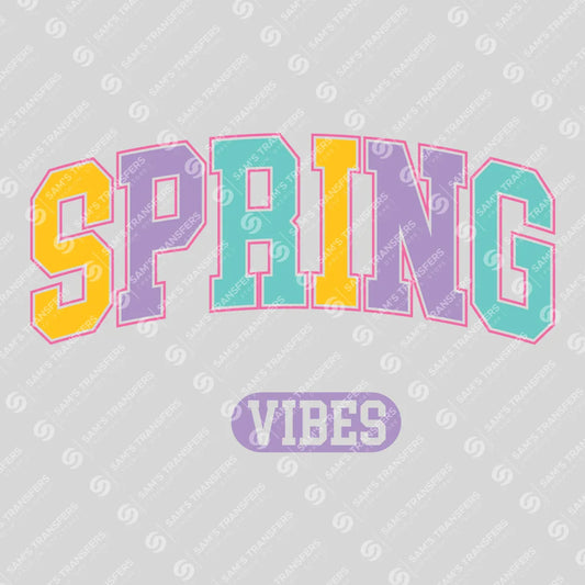Apparel featuring a Spring Vibes Pastel-themed DTF transfer.