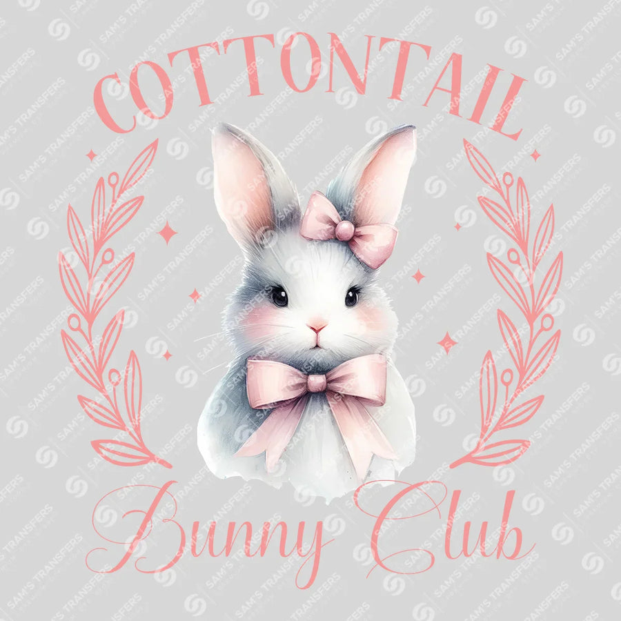 Cottontail Bunny Club Pink Ready-to-Press DTF Transfer | SAT00374