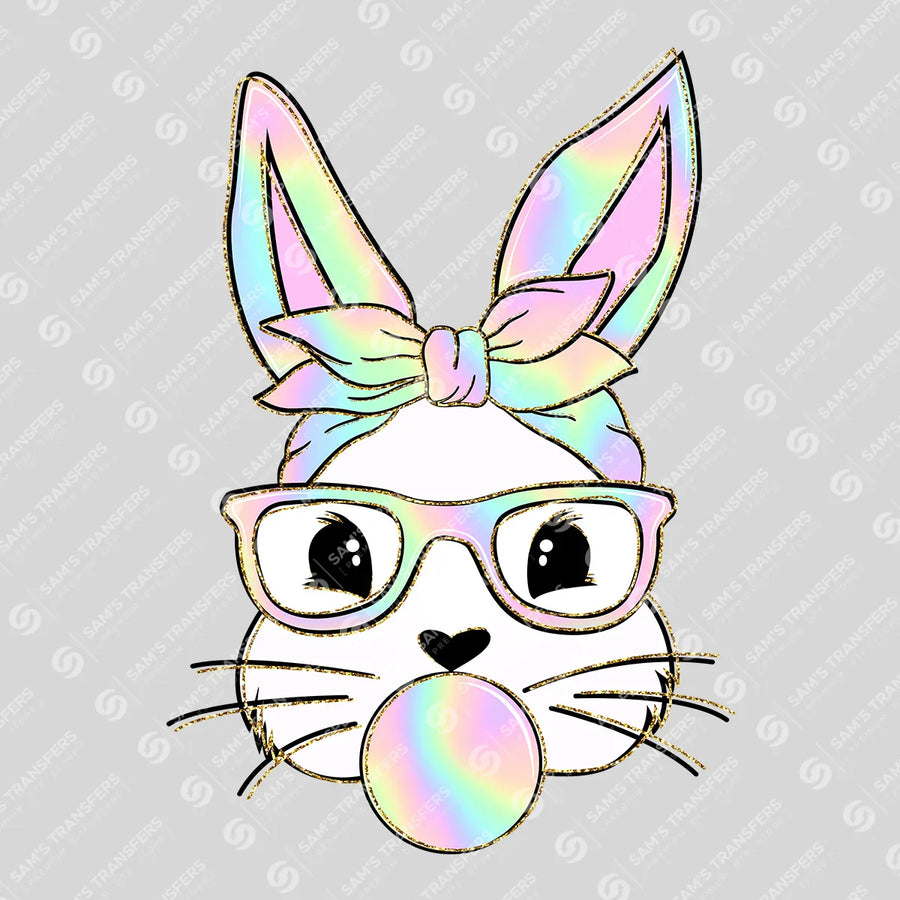 Holographic Bunny Ready-to-Press DTF Transfer | SAT00384