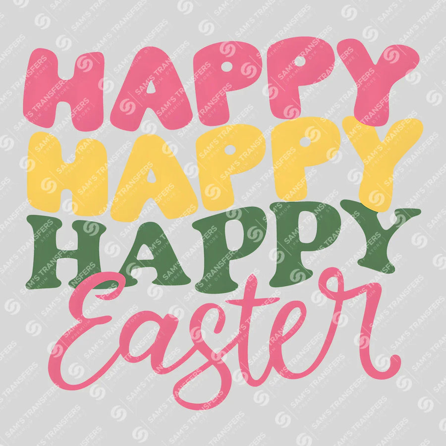 Happy Easter Stacked Ready-to-Press DTF Transfer | SAT00405