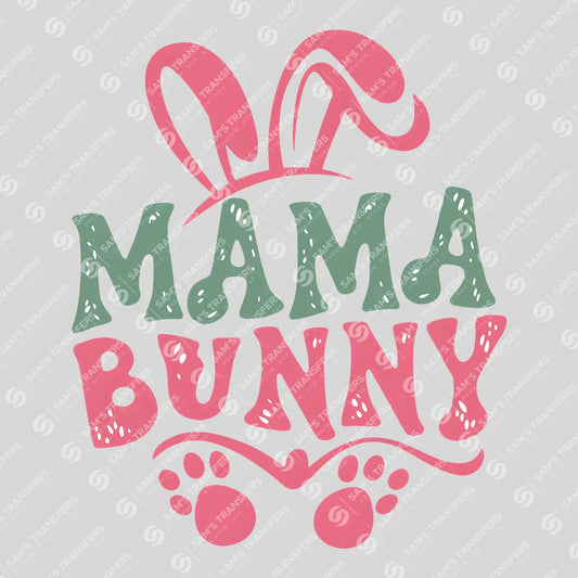 Apparel featuring a Mama Bunny Ears-themed DTF transfer.