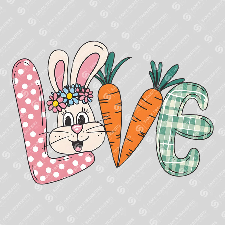 Love Bunny Carrots Ready-to-Press DTF Transfer | SAT00425