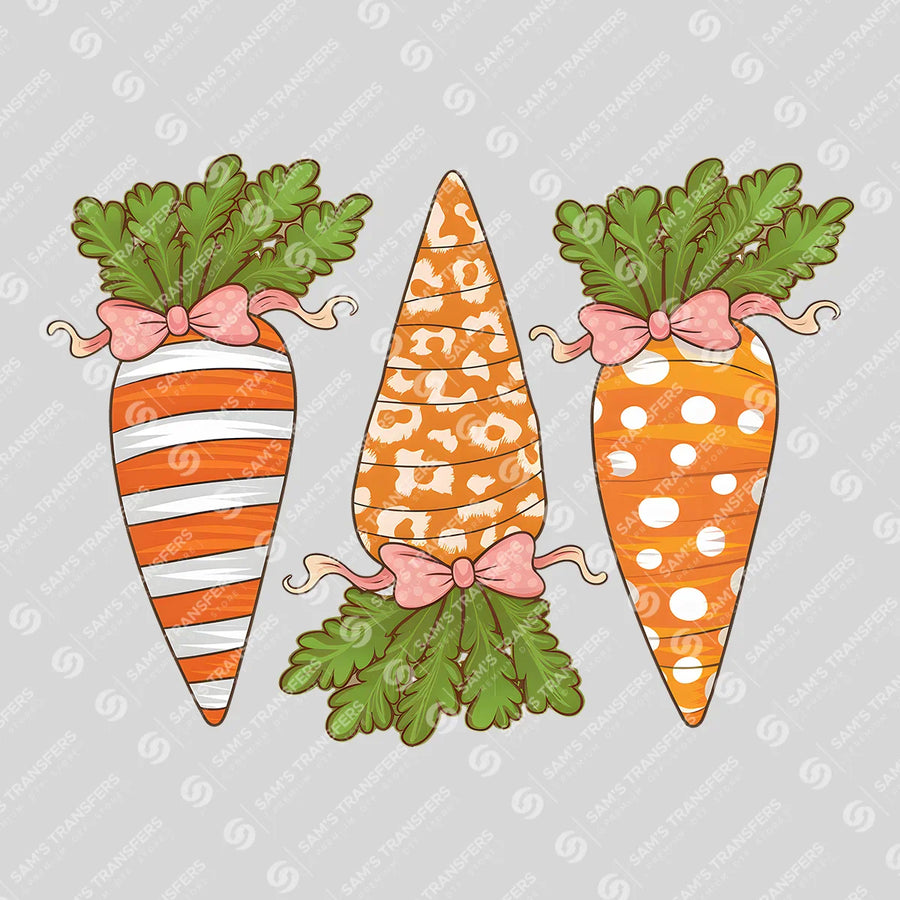Carrot Trio Bows Ready-to-Press DTF Transfer | SAT00431