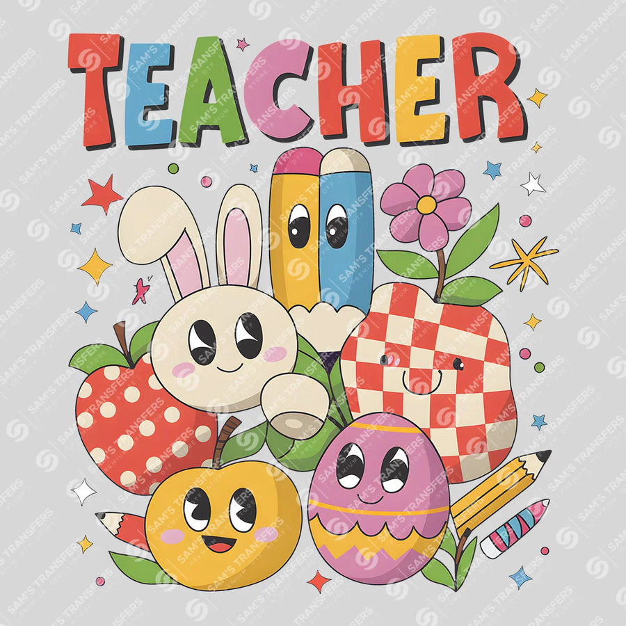 Teacher Easter Ready-to-Press DTF Transfer | SAT00440
