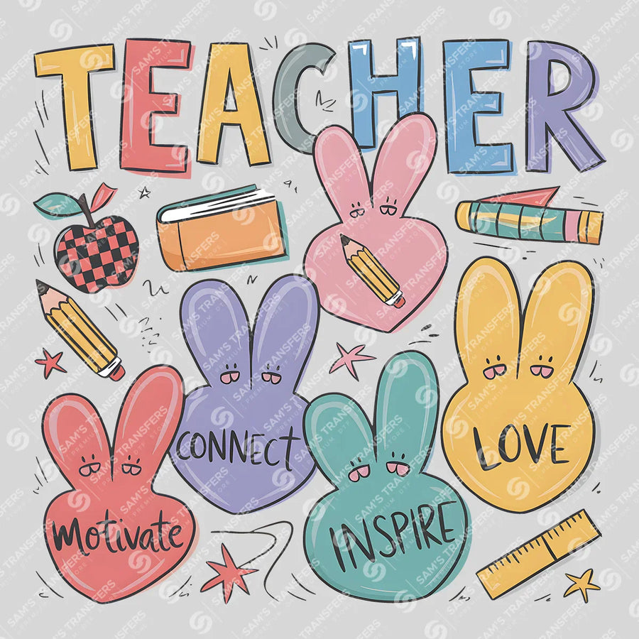 Teacher Peeps Ready-to-Press DTF Transfer | SAT00443