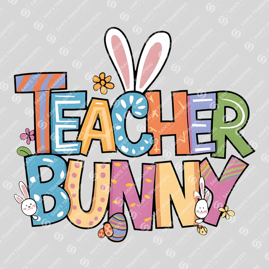 Teacher Bunny Ready-to-Press DTF Transfer | SAT00444